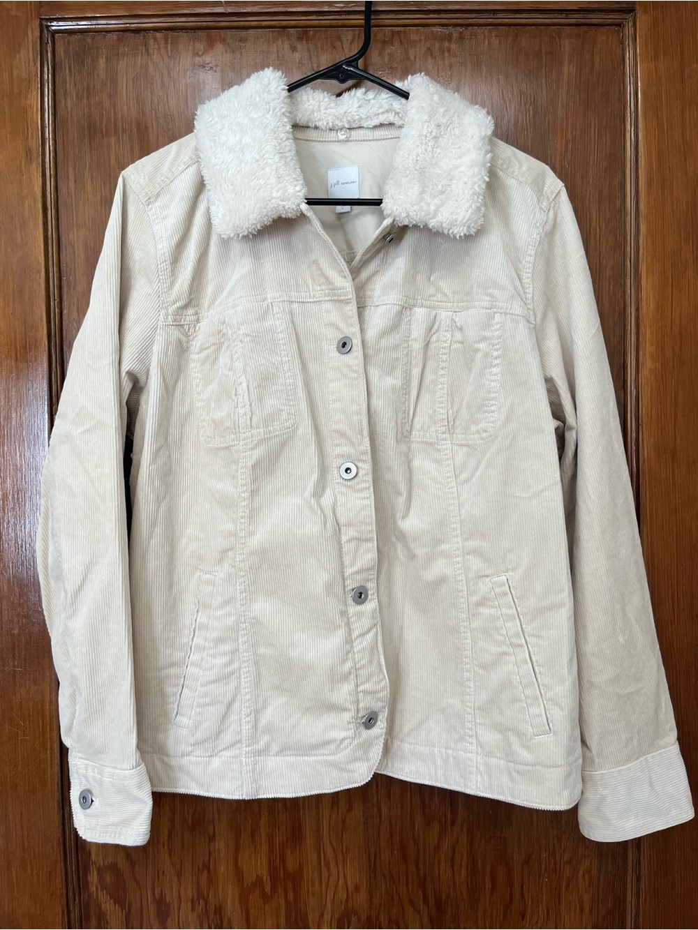 J. Jill Sherpa Collar Corduroy Jacket - Cream